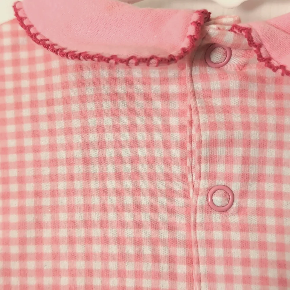 Carter's Pink/White Check 2 Pc  Dress Set. Size 12 mos. Embroidered. Butterfly